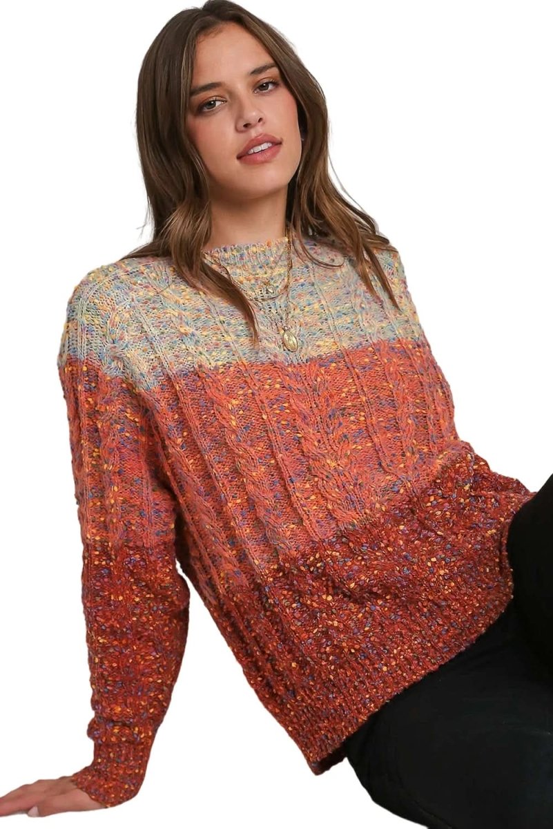 Multicolour Colorful Confetti Wool Ball Knitted Sweater - Love Salve